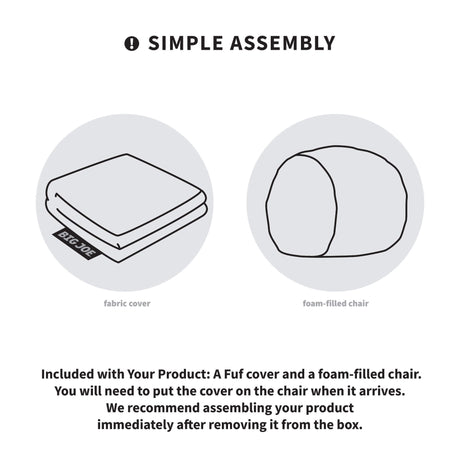 Fuf 6.5Ft Foam Bean Bag-foam filled-Parc Decor