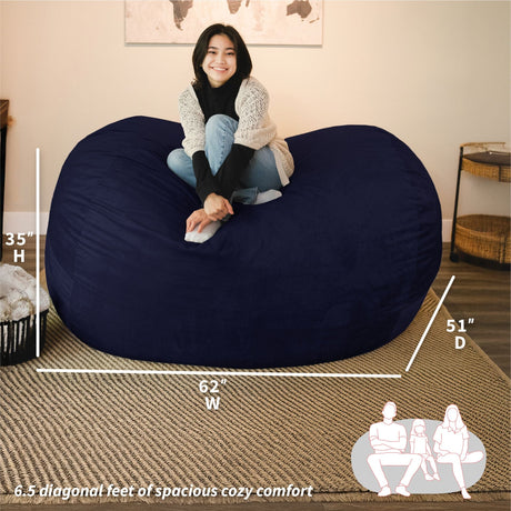 Fuf 6.5Ft Foam Bean Bag-foam filled-Parc Decor