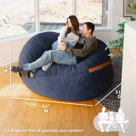 Fuf 6.5Ft Foam Bean Bag-foam filled-Parc Decor