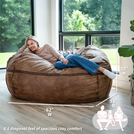 Fuf 6.5Ft Foam Bean Bag-foam filled-Parc Decor