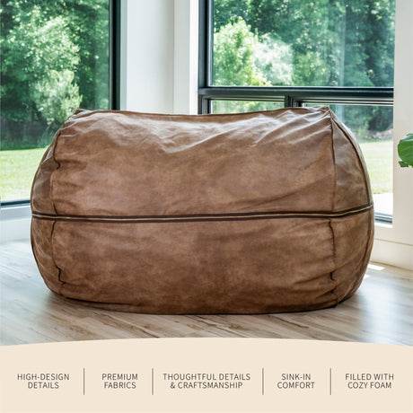 Fuf 6.5Ft Foam Bean Bag-foam filled-Parc Decor