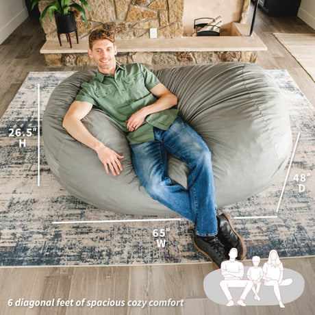 Fuf® 6Ft Foam Bean Bag Lounger