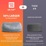 Fuf® 6Ft Foam Bean Bag Lounger