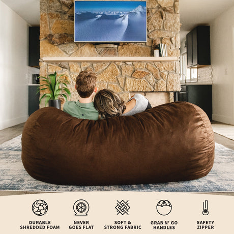 Fuf 6Ft Foam Bean Bag Lounger-foam filled-Parc Decor