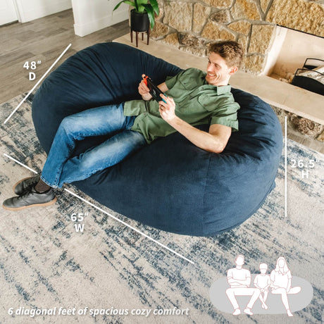 Fuf 6Ft Foam Bean Bag Lounger-foam filled-Parc Decor