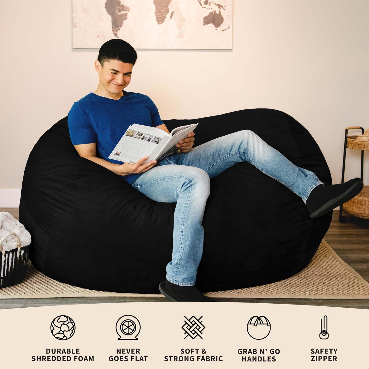 Fuf® 7Ft Foam Bean Bag