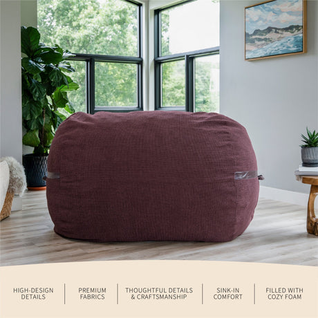 Fuf 7Ft Oversized Foam Bean Bag-foam filled-Parc Decor