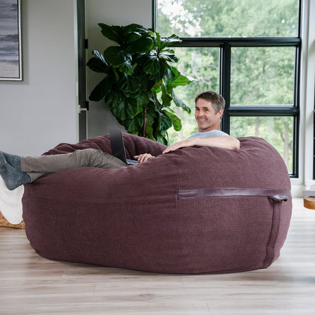 Fuf 7Ft Oversized Foam Bean Bag-foam filled-Parc Decor