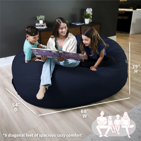 Fuf 7Ft Oversized Foam Bean Bag-foam filled-Parc Decor