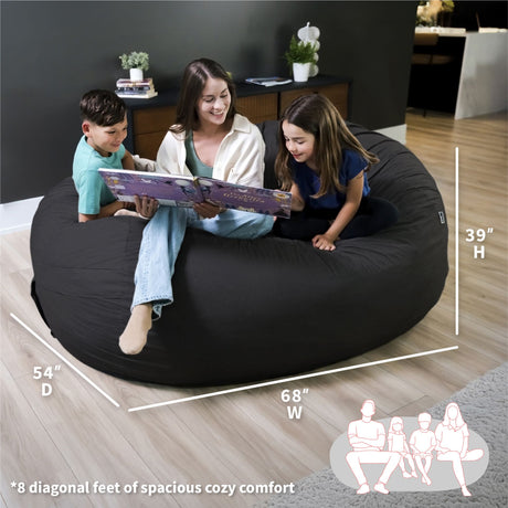 Fuf 7Ft Oversized Foam Bean Bag-foam filled-Parc Decor
