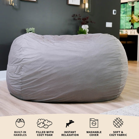 Fuf 7Ft Oversized Foam Bean Bag-foam filled-Parc Decor