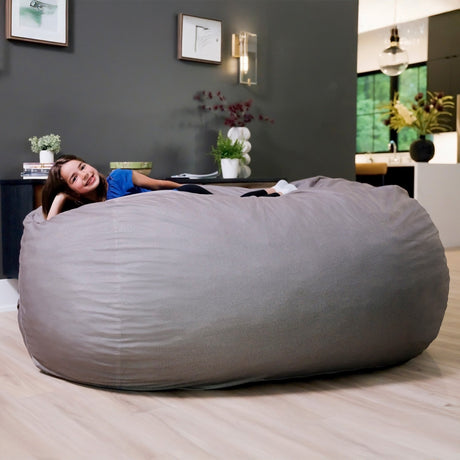 Fuf 7Ft Oversized Foam Bean Bag-foam filled-Parc Decor