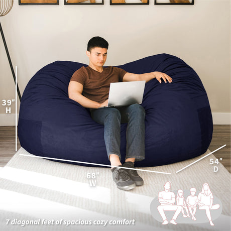 Fuf 7Ft Oversized Foam Bean Bag-foam filled-Parc Decor