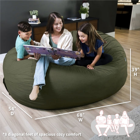 Fuf 7Ft Oversized Foam Bean Bag-foam filled-Parc Decor