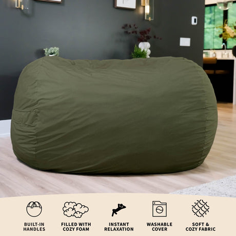 Fuf 7Ft Oversized Foam Bean Bag-foam filled-Parc Decor