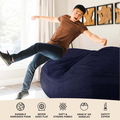 Fuf 7Ft Oversized Foam Bean Bag-foam filled-Parc Decor