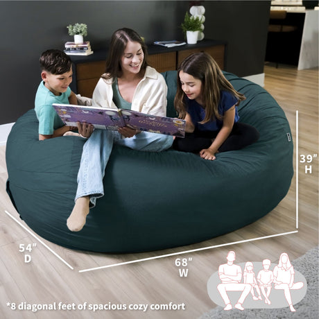 Fuf 7Ft Oversized Foam Bean Bag-foam filled-Parc Decor