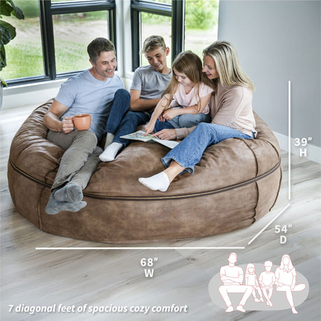 Fuf 7Ft Oversized Foam Bean Bag-foam filled-Parc Decor