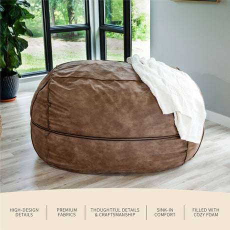 Fuf 7Ft Oversized Foam Bean Bag-foam filled-Parc Decor