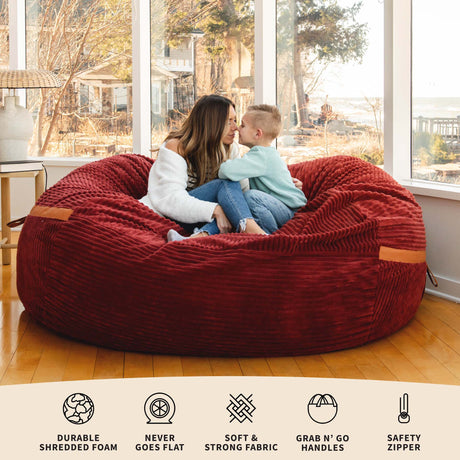 Fuf 7Ft Oversized Foam Bean Bag-foam filled-Parc Decor