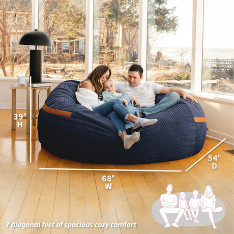 Fuf 7Ft Oversized Foam Bean Bag-foam filled-Parc Decor