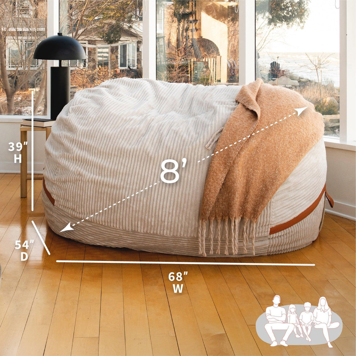 Fuf® 8Ft Giant Bean Bag