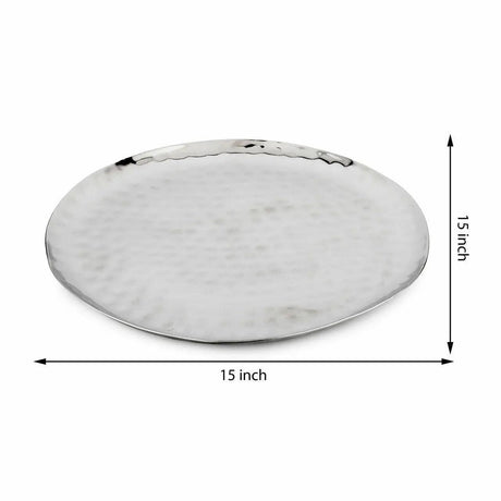 Full Polished Stainless Steel 14" Round Service Tray