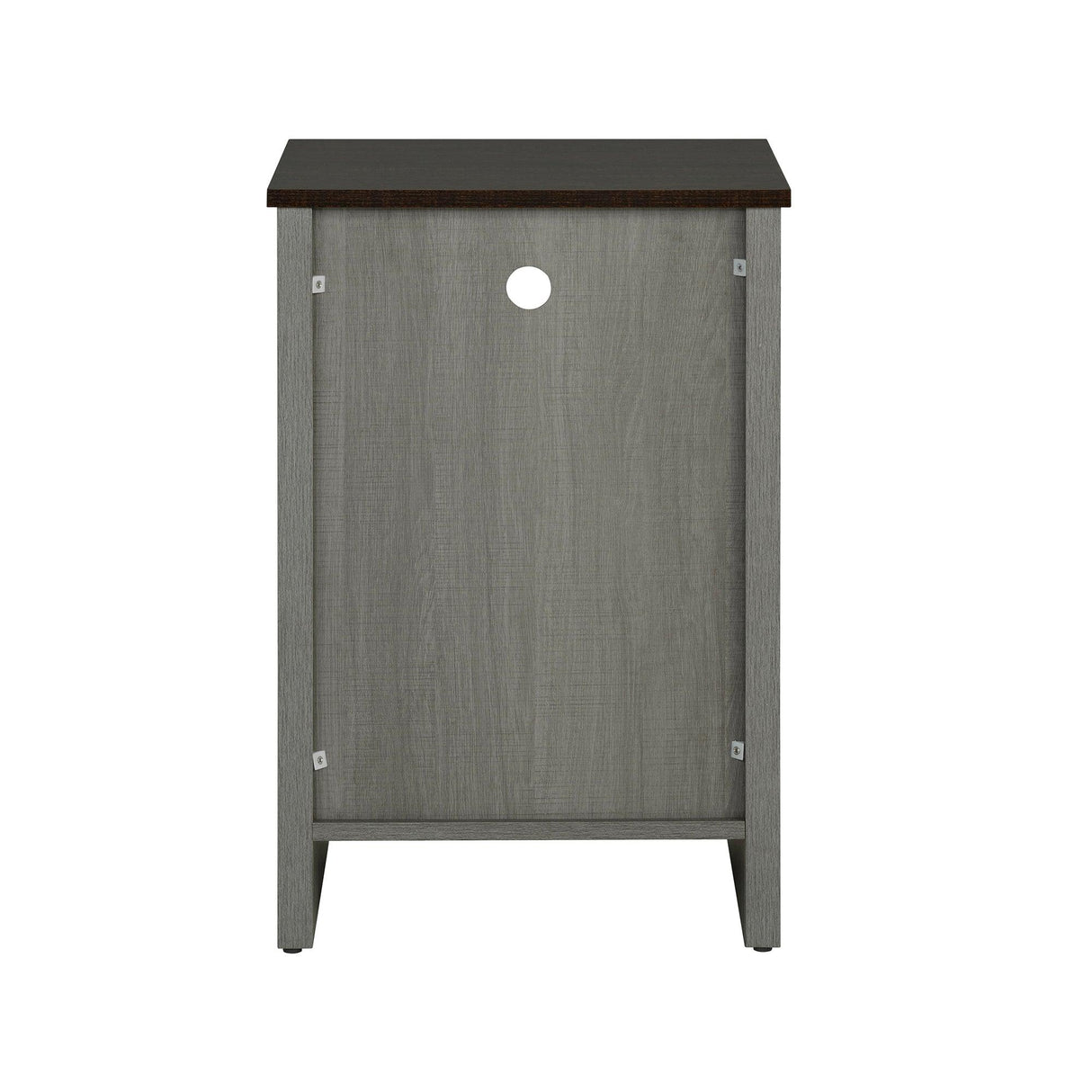 Furniture of America Farmhouse Grey 16-inch Side Table with Barn Door and Open Shelf-边桌-Parc Decor