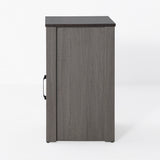 Furniture of America Farmhouse Grey 16-inch Side Table with Barn Door and Open Shelf-边桌-Parc Decor