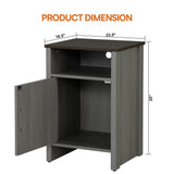 Furniture of America Farmhouse Grey 16-inch Side Table with Barn Door and Open Shelf-边桌-Parc Decor