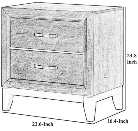 Furniture of America Lucien Modern Wood Nightstand with 2 Drawers-床头柜-Parc Decor