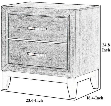 Furniture of America Lucien Modern Wood Nightstand with 2 Drawers-床头柜-Parc Decor