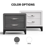 Furniture of America Lucien Modern Wood Nightstand with 2 Drawers-床头柜-Parc Decor