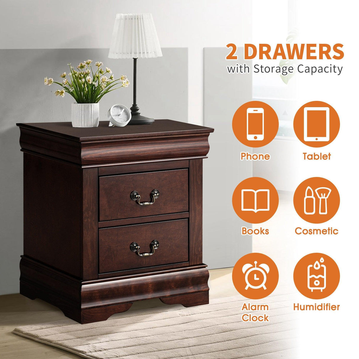 Furniture of America Night Stand Louis Philippe