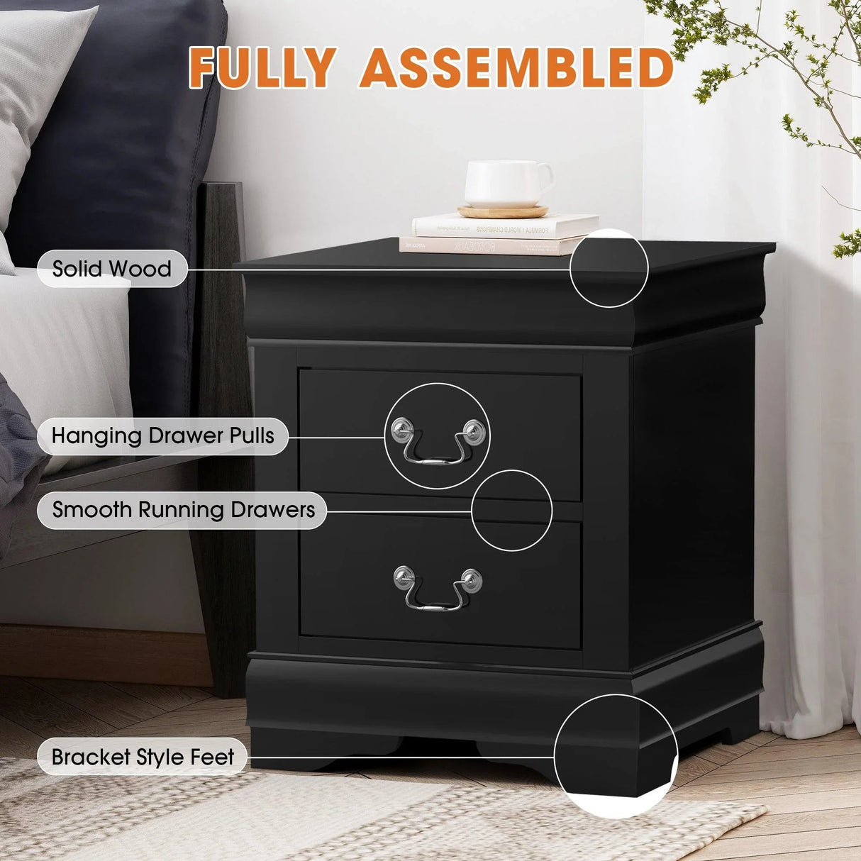 Furniture of America Night Stand Louis Philippe