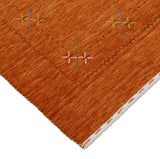 Gabbeh Border Orange Rust Hand Loomed Wool Area Rug