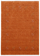 Gabbeh Border Orange Rust Hand Loomed Wool Area Rug
