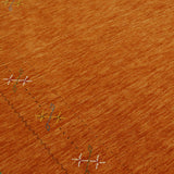 Gabbeh Border Orange Rust Hand Loomed Wool Area Rug