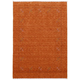 Gabbeh Border Orange Rust Hand Loomed Wool Area Rug