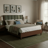 Gabbeh Design Hand Loomed Green Wool Area Rug