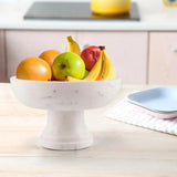 Gala Natural Marble Pedestal Bowl-marble fruit bowl-Parc Decor