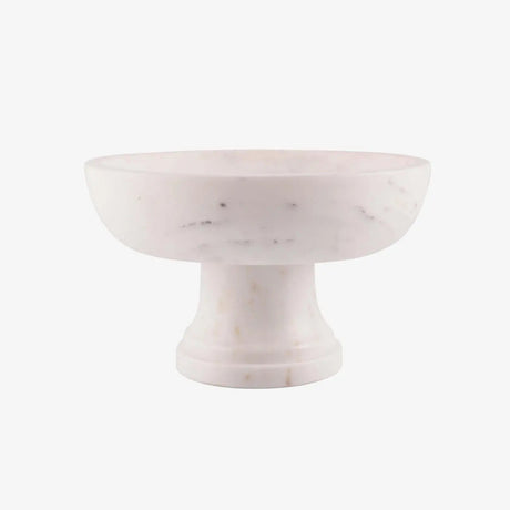 Gala Natural Marble Pedestal Bowl-marble fruit bowl-Parc Decor