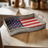 Galvanized American Flag Serving Tray-Serving Tray-Parc Decor