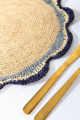 Garden Party Pinwheel Raffia Placemat, Set of 2, 4 and 6-table top-Parc Decor