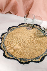 Garden Party Pinwheel Raffia Placemat, Set of 2, 4 and 6-table top-Parc Decor