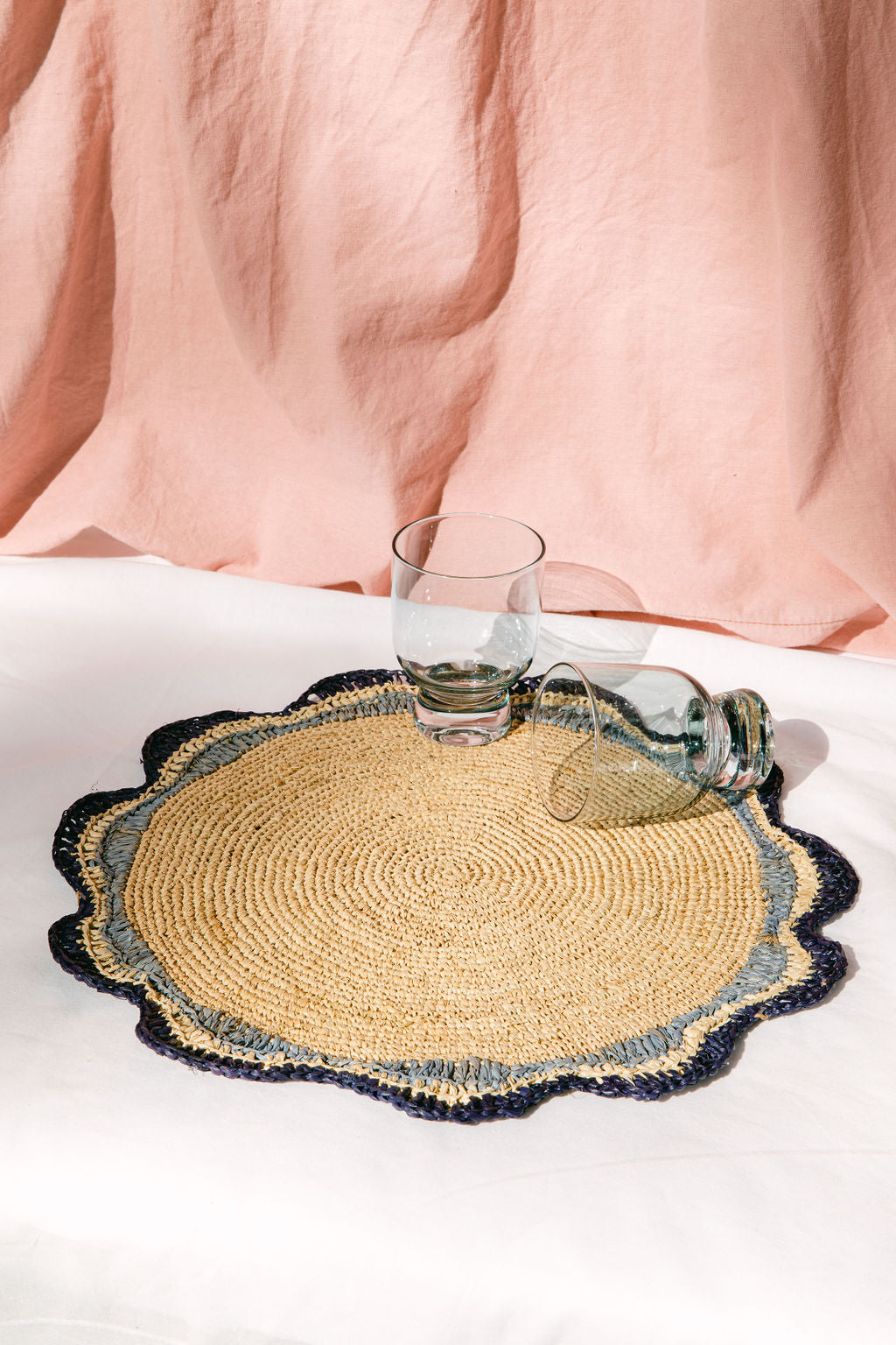 Garden Party Pinwheel Raffia Placemat, Set of 2, 4 and 6-table top-Parc Decor