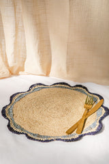 Garden Party Pinwheel Raffia Placemat, Set of 2, 4 and 6-table top-Parc Decor