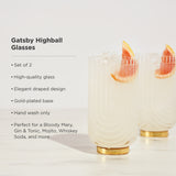 Gatsby Highball Glasses Set of 2-product_type::stemless_cocktail_glasses-Parc Decor