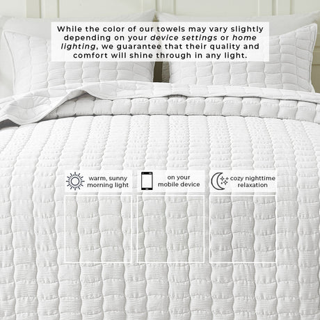 Gauze-Inspired Texture Quilt Set - Wave Stitch Collection