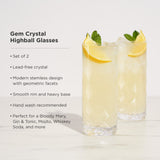 Gem Crystal Highball Glasses Set of 2-product_type::stemless_cocktail_glasses-Parc Decor
